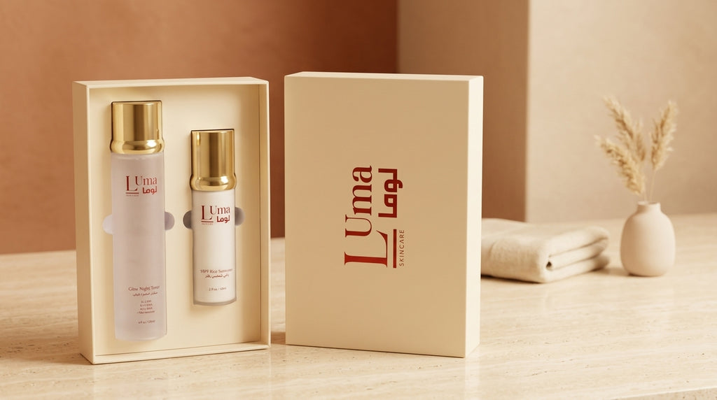 Glow Night Toner + 50SFP Rice Sunscreen